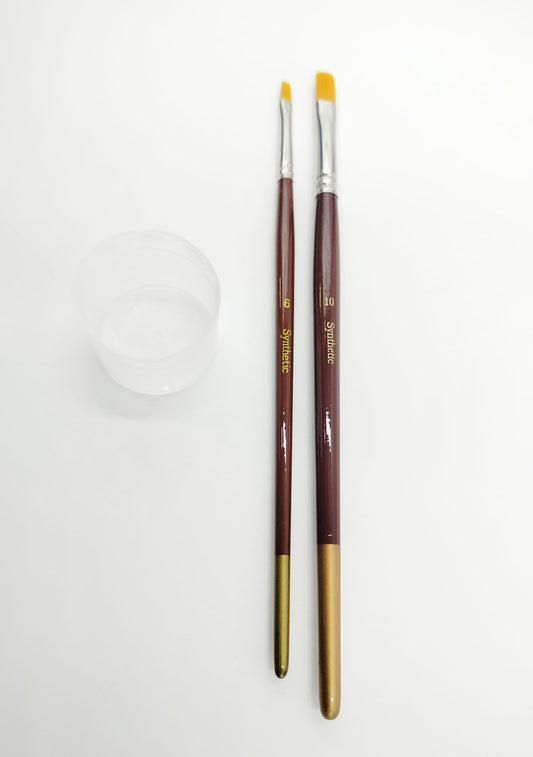 Set Pennelli Artigianali - Due Misure + Misurino per Dosare il Colore