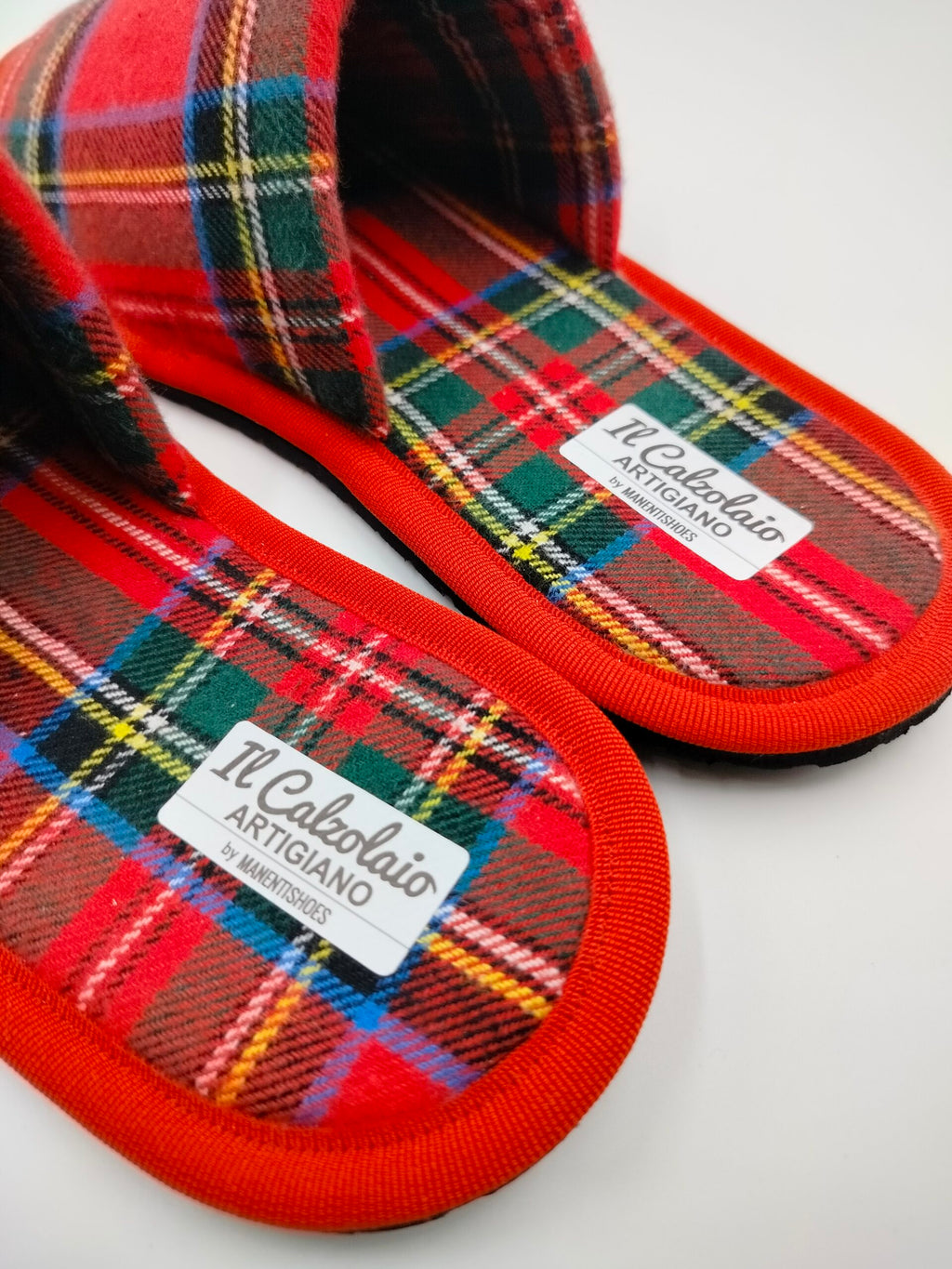 Pantofoline Artigianali SCOZZESE ROSSO